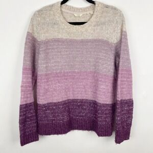 Fat Face Pale Iris Ombre Striped Knit Sweater Jumper Pullover Purple Women's 8